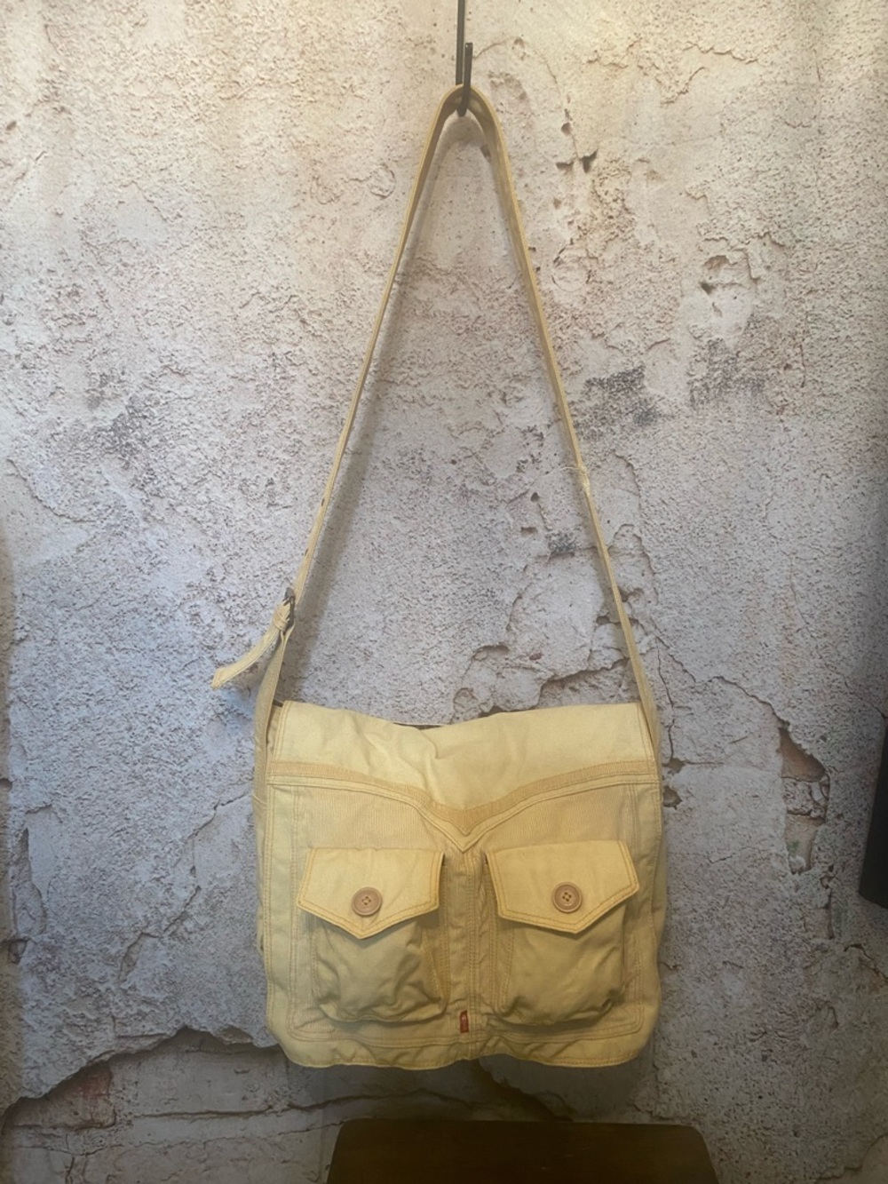 Levi's Beige Canvas/Corduroy Boho Tote Bag